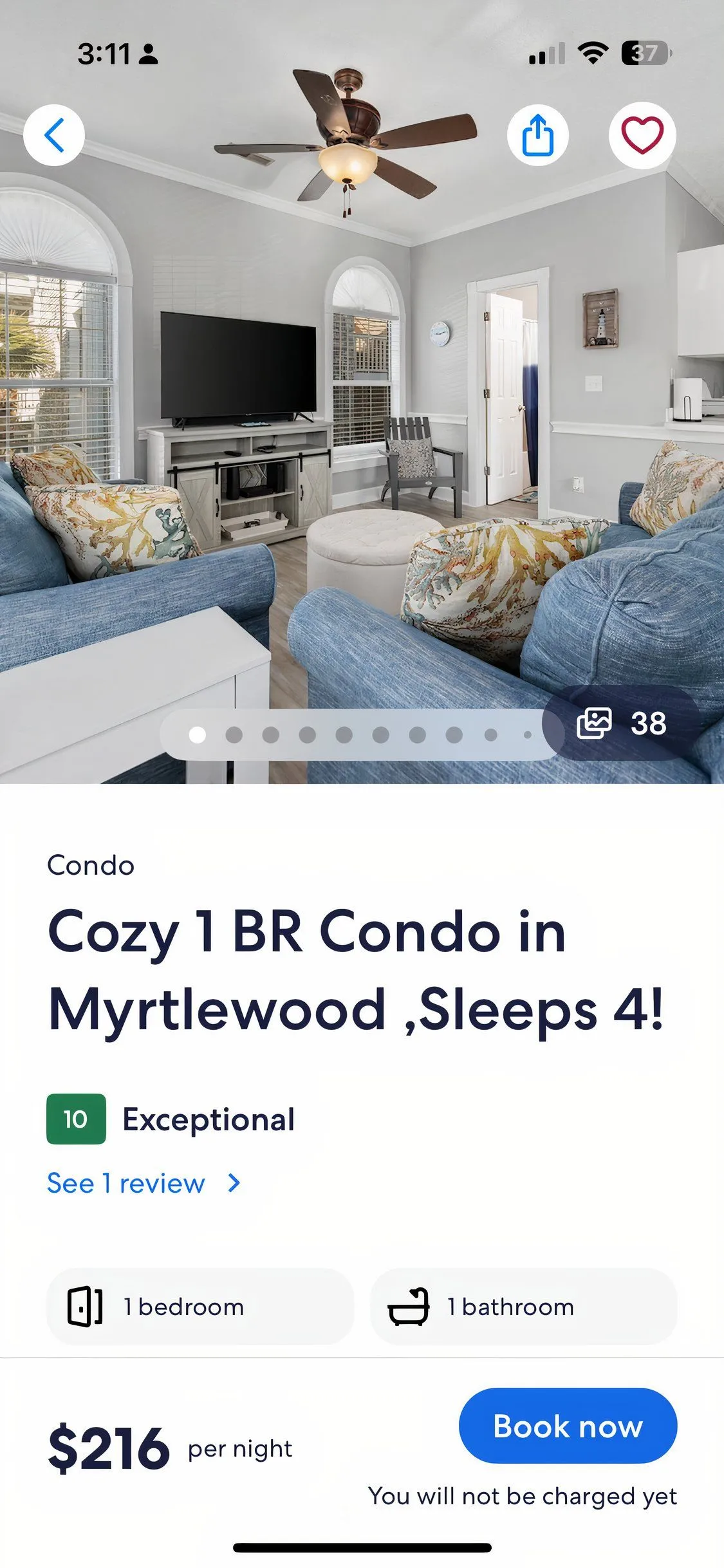 Ví dụ một danh sách nhà nghỉ dưỡng cho thuê trên ứng dụng VRBO với thông tin chi tiết