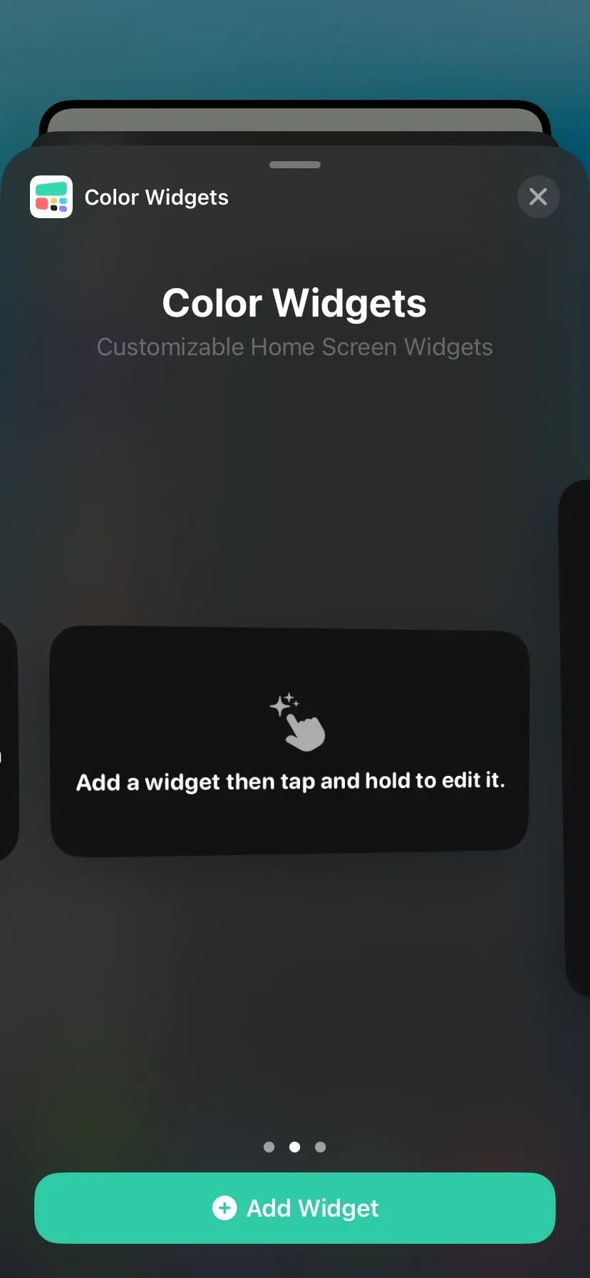 Widget Color Widgets hiển thị thời gian và ngày tháng trên trang widget